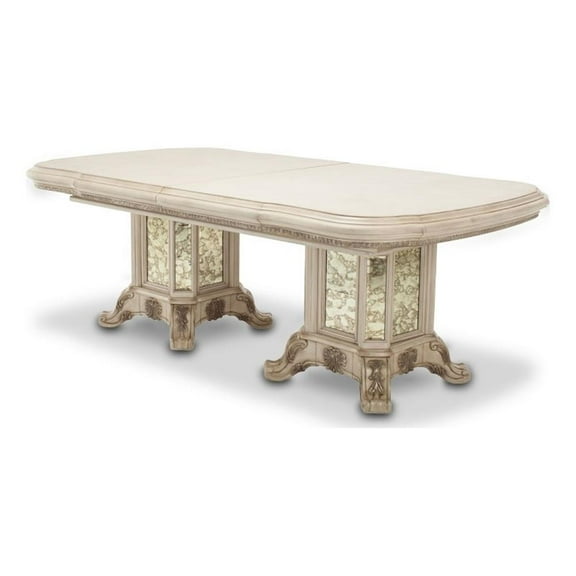 Michael Amini Platine de Royale Rectangular Wood Dining Table - Champagne Ivory