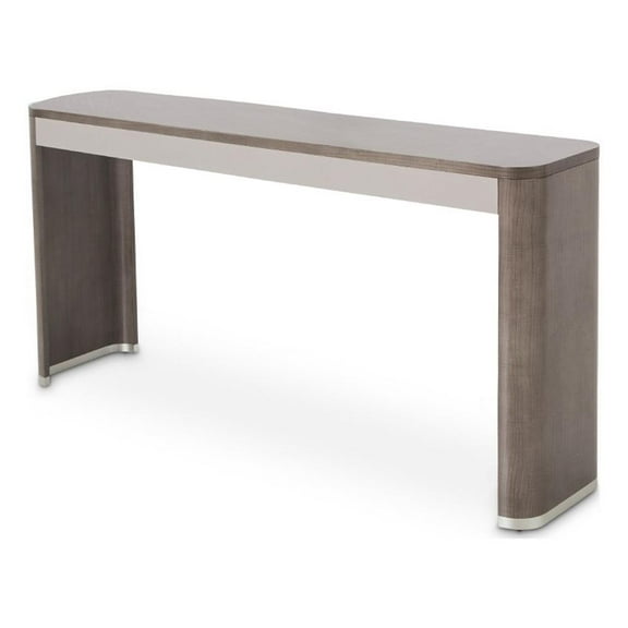 Michael Amini Roxbury Park 64"W Wood Console Table in Slate Ash/Frost Gray