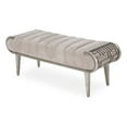 thumbnail image 1 of Michael Amini Roxbury Park Velvet Accent Bench - Cement Gray, 1 of 4