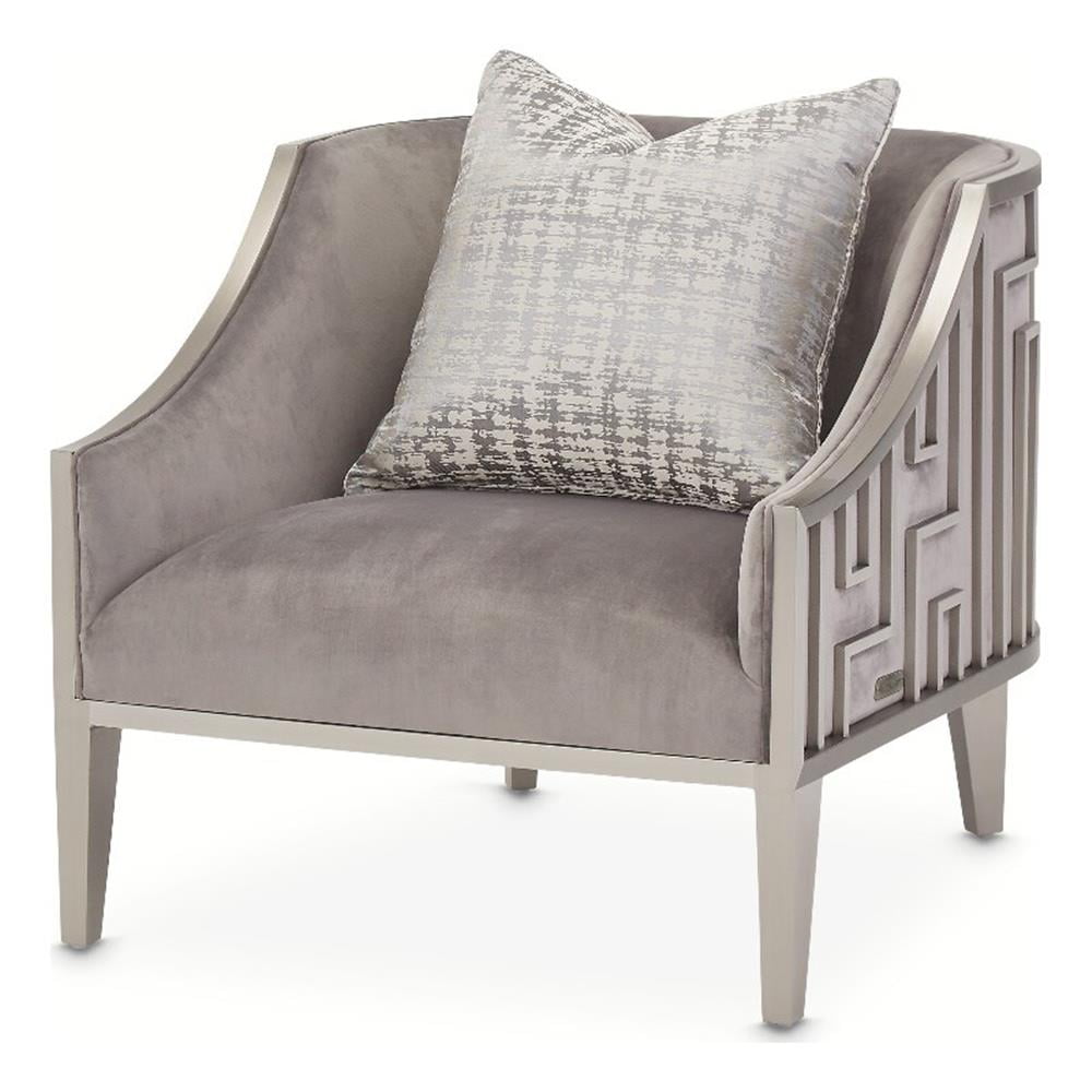 Roxbury Park Steel Gray Velvet Geometric Accent Chair