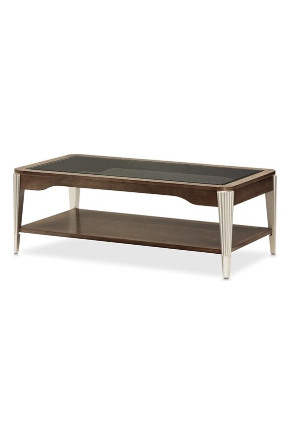 Roxbury Park Wood & Glass Cocktail Table in Slate Ash