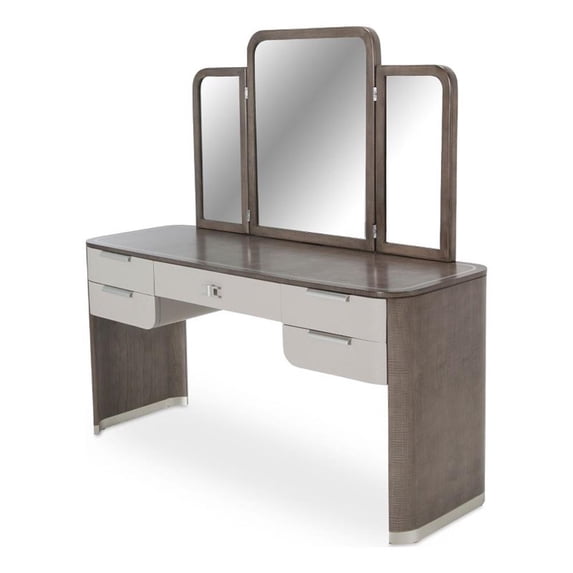Michael Amini Roxbury Park Wood Vanity with Mirror in Slate Ash