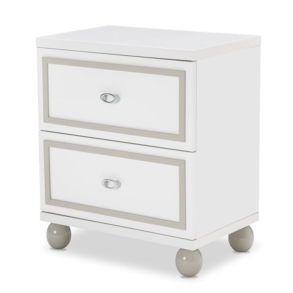 Michael Amini Sky Tower 2-Drawer Nightstand in Cloud White