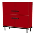 thumbnail image 1 of Michael Amini State St. Stainless Steel Accent Cabinet in Saffron Red/Black, 1 of 4