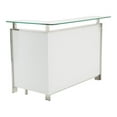 thumbnail image 1 of Michael Amini State St. Stainless Steel Bar with Glass Top in Off White, 1 of 9