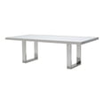 thumbnail image 1 of Michael Amini State St. Stainless Steel & Glass Dining Table in Off White, 1 of 4