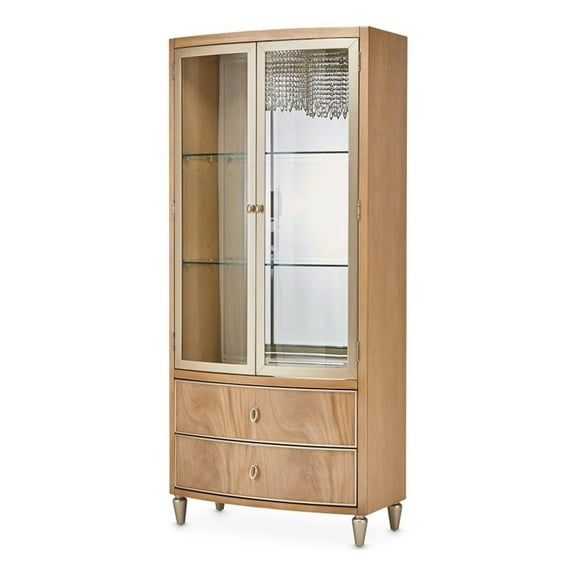 Michael Amini Villa Cherie Display Cabinet - Caramel