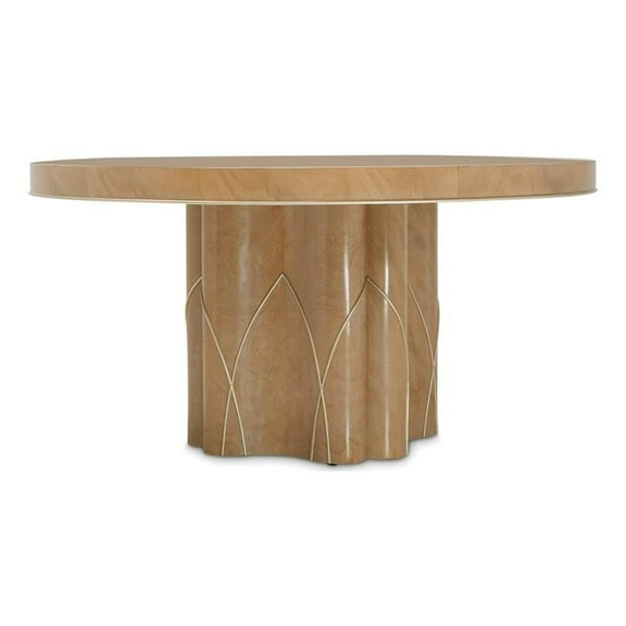 Michael Amini Villa Cherie Round Wood Dining Table - Caramel