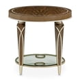 thumbnail image 1 of Michael Amini Villa Cherie Wood & Glass End Table in Hazelnut Brown, 1 of 6