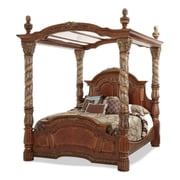 Michael Amini Villa Valencia Cal. King Wood Canopy Bed - Classic Chestnut
