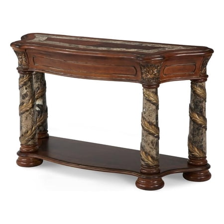 Michael Amini Villa Valencia Wood Sofa Table - Classic Chestnut