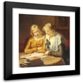 thumbnail image 1 of Michael Ancher 12x13 Black Modern Framed Museum Art Print Titled - Two Young Girls Sit at the Table and Read in a Book (1917), 1 of 5