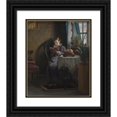 thumbnail image 1 of Michael Ancher 12x14 Black Ornate Wood Framed Double Matted Museum Art Print Titled: The Artist's Wife Reading (1881), 1 of 5