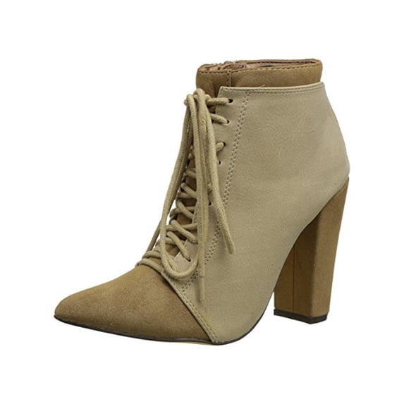 Michael Antonio Womens Juliane Faux Leather Pointed Toe Ankle Boots