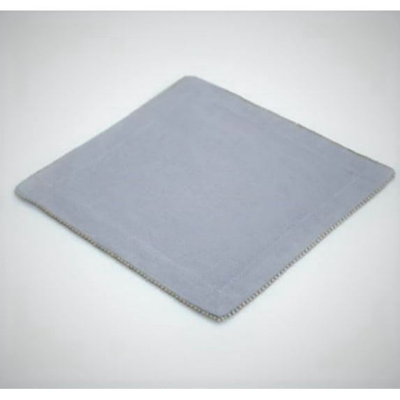 Michael Aram Brass Beaded Linen Cocktail Napkin, Washed Light Indigo