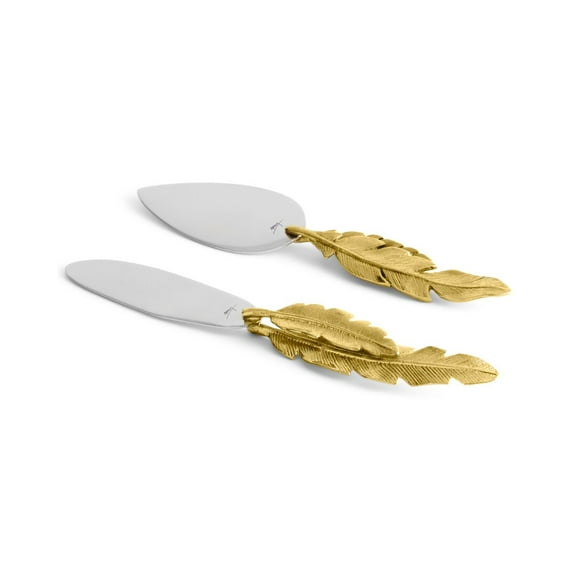 Michael Aram Feather Cheese Knife Set, Gold
