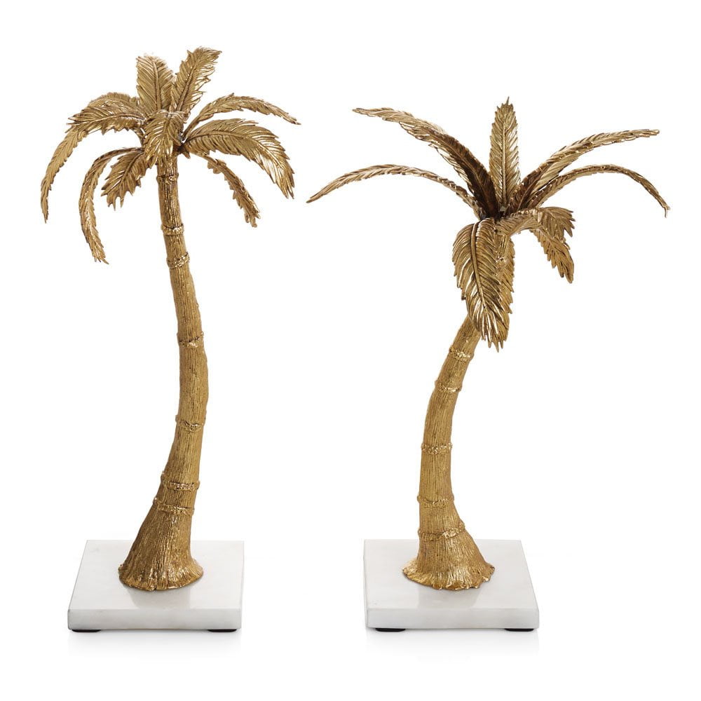 Michael Aram Gold Palm (Palm Trees) Candleholders (Pair)