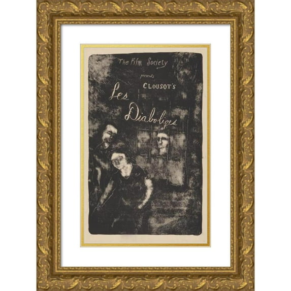 Michael Biddle 17x24 Gold Ornate Framed and Double Matted Museum Art Print Titled - The Diabolics by Clousot. the Film Society. (1960)