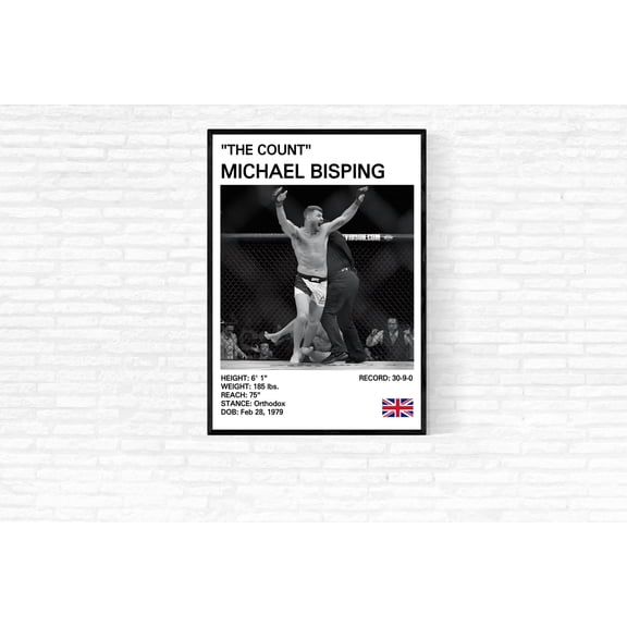 Michael Bisping Poster, MMA Mixed Martial Arts Wall Art