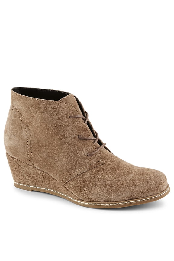 Womens Rebeka Wedge Bootie Shoes, Taupe, US 9.5