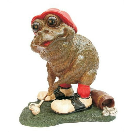 Michael Carr Designs Figurine for Gardens, Patios and Lawns, Frog Golfing