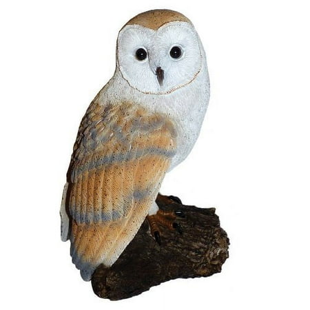 Michael Carr Designs Figurine for Gardens and Lawns, Barn Owl on a Stump