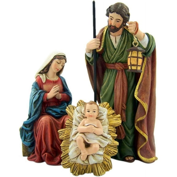 Michael  Detailed Resin Christmas Nativity Figurine Statue Set, 5 Inch (3-Piece)