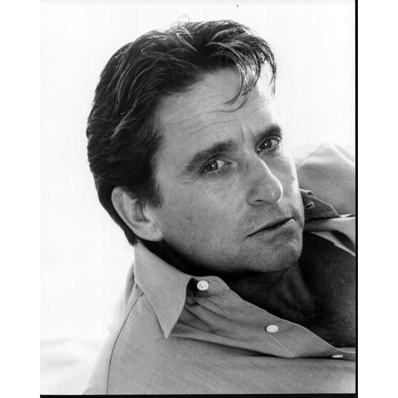 Michael Douglas Headshot In Button Down Black And White Photo Print (8 x 10) - Item # MVM56078