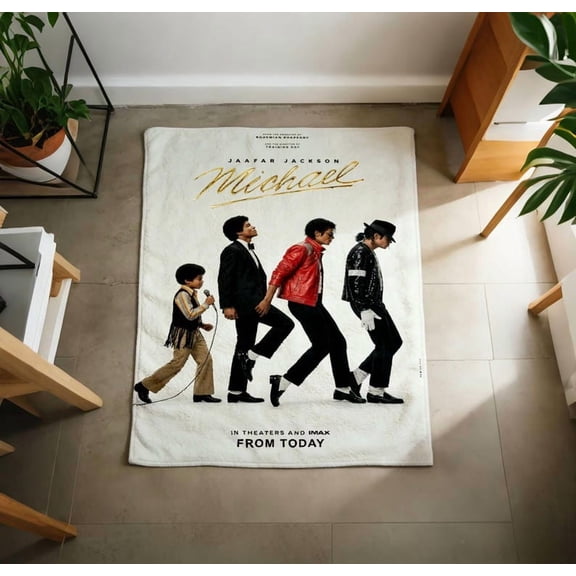 Michael Era Evolution Flannel Blanket, Music Performance Timeline Throw Blanket, Cozy Fan Room Decor