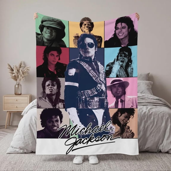 Michael Famous Music Ultra Soft Flannel Blanket, Michael J Fan Gift, Cozy Warm Bedroom Couch Sofa Travel Camping Throw, Birthday Christmas Gift