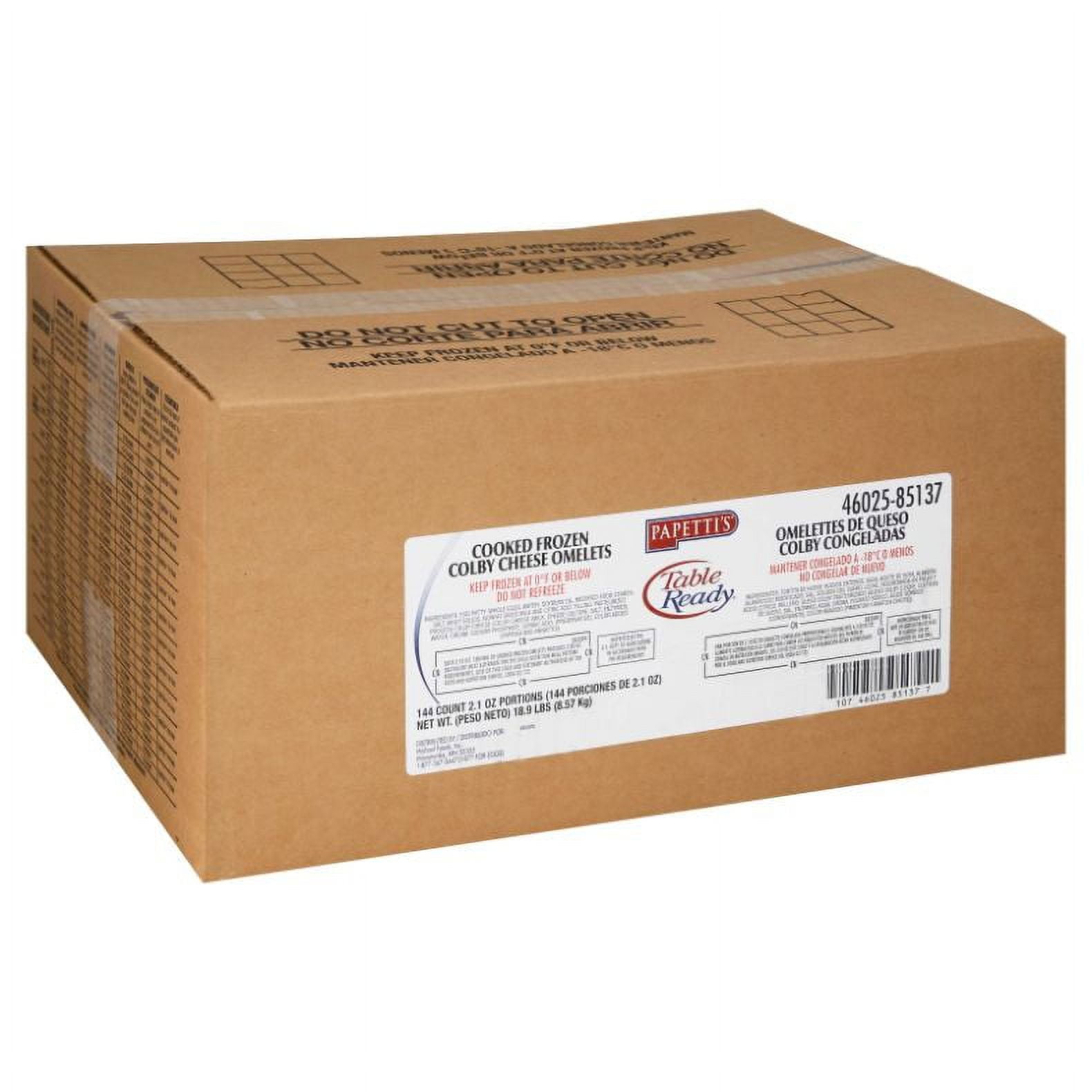 Michael Foods Papettis Colby Cheese Omelette, 2.1 Ounce 144 per case