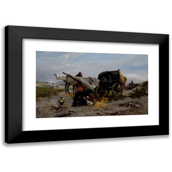 Michael Gortskin Wywiorsky 18x12 Black Modern Framed Museum Art Print Titled - Rest from the Voyage (1907)