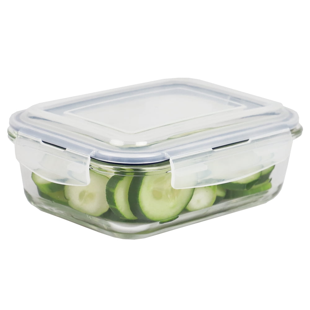 Michael Graves Design Square 13 Ounce High Borosilicate Glass Food Storage  Container with Plastic Lid, Indigo, FOOD PREP