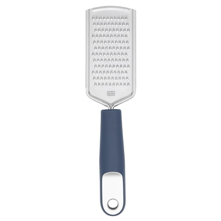 Michael Graves Design Comfortable Grip Handheld Flat Stainless Steel Cheese Grater, Indigo