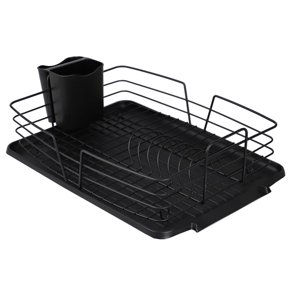 Michael Graves Design Deluxe Dish Rack With Black Finish Wire And Removable  Dual Compartment Utensil Holder, Black & Reviews