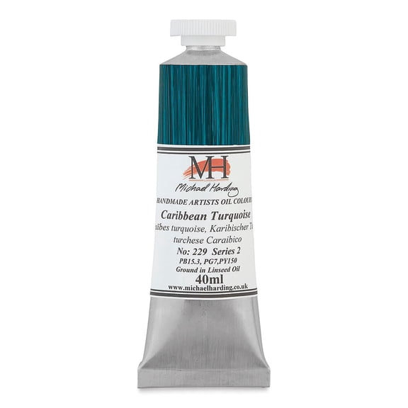 Michael Harding Artists Oil Color - Caribbean Turquoise, 40 ml tube