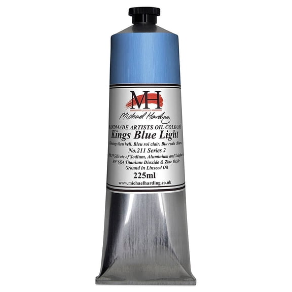 Michael Harding Artists Oil Color - Kings Blue Light, 225 ml tube