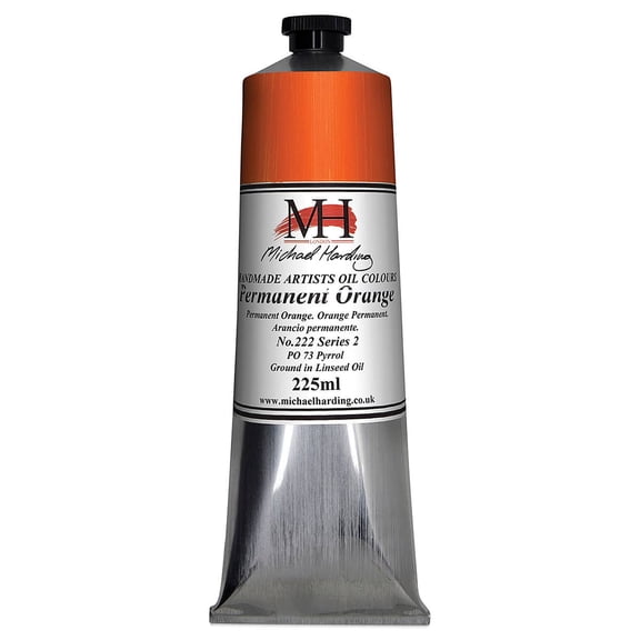 Michael Harding Artists Oil Color - Permanent Orange, 225 ml tube