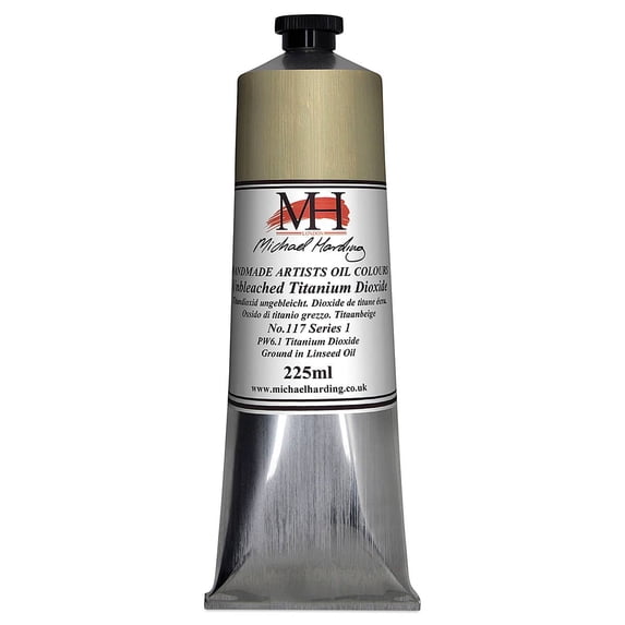 Michael Harding Artists Oil Color - Unbleached Titanium Dioxide, 225 ml tube