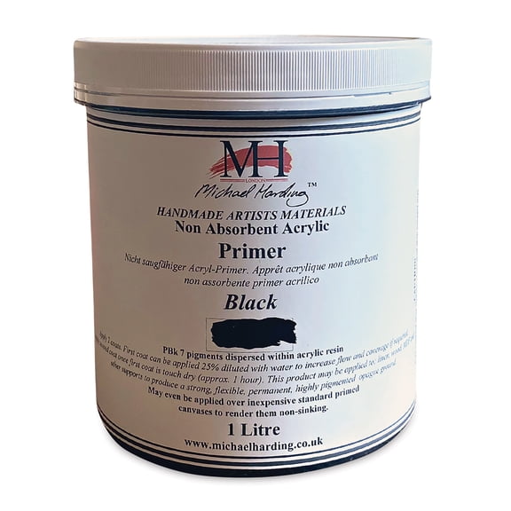 Michael Harding Non-Absorbent Acrylic Primer - Black, 1 Liter, Jar