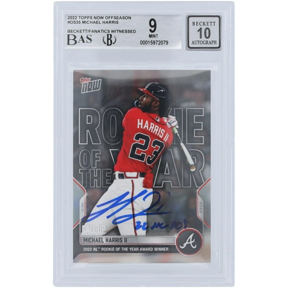 Michael Harris II Atlanta Braves Autographed 2022 Topps Off Season #OS-35 Beckett Fanatics Witnessed Authenticated 9/10 Card with Multiple Inscriptions - Fanatics Authentic Certified