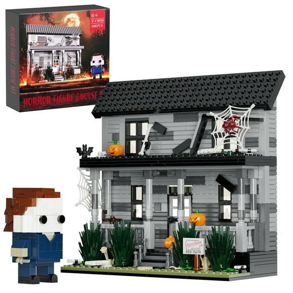 Michael House Building Set - Spooky Horror Theme Model Kit, Creative Halloween Building Blocks for Teens and Adults, Perfect for Collectors and Fans 586 Pcs