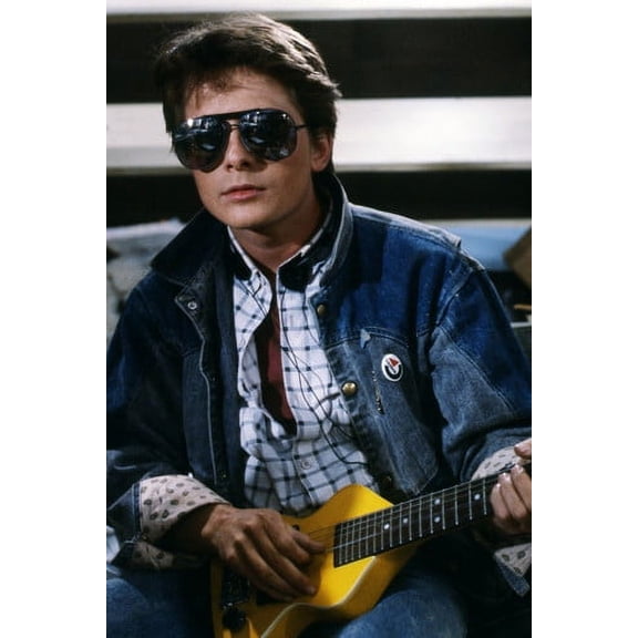 Michael J. Fox Back To The Future 24X36 Poster Sunglasses & Guitar Denim Cool