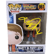 Michael J Fox Marty McFly Signed Back to The Future POP Figure 961 JSA Yellow