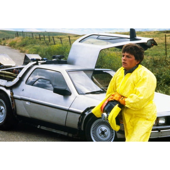 Michael J. Fox in Back to the Future in front of De Lorean car 24x36 Poster