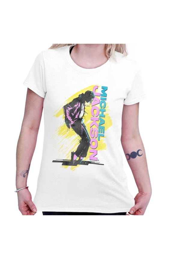 Michael Jackson 90s Toe Stand Dance Womens Slim Fit Graphic Tee Brisco Brands M