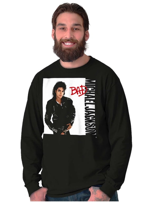Bad Album Cover Crew Neck Long Sleeve Graphic Tee Brisco Brands S