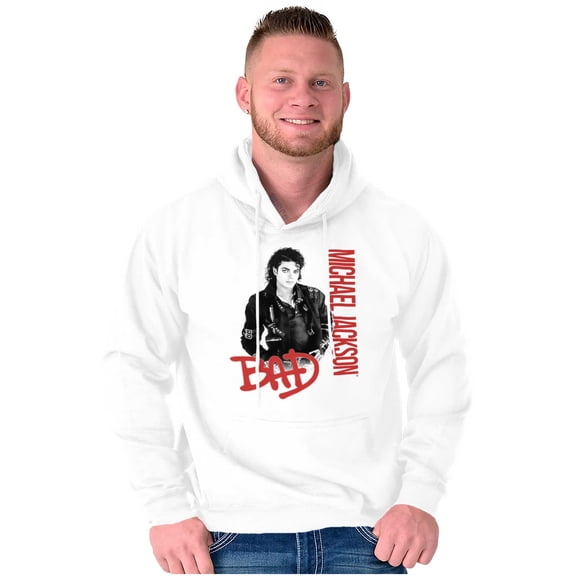 Michael Jackson Bad Music Album Cover Unisex Plus Fleece Graphic Hoodie Brisco Brands 2X