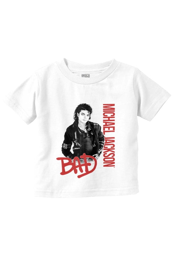 Michael Jackson Bad Music Album Cover Toddler Boy Girl T Shirt Infant Toddler Brisco Brands 4T