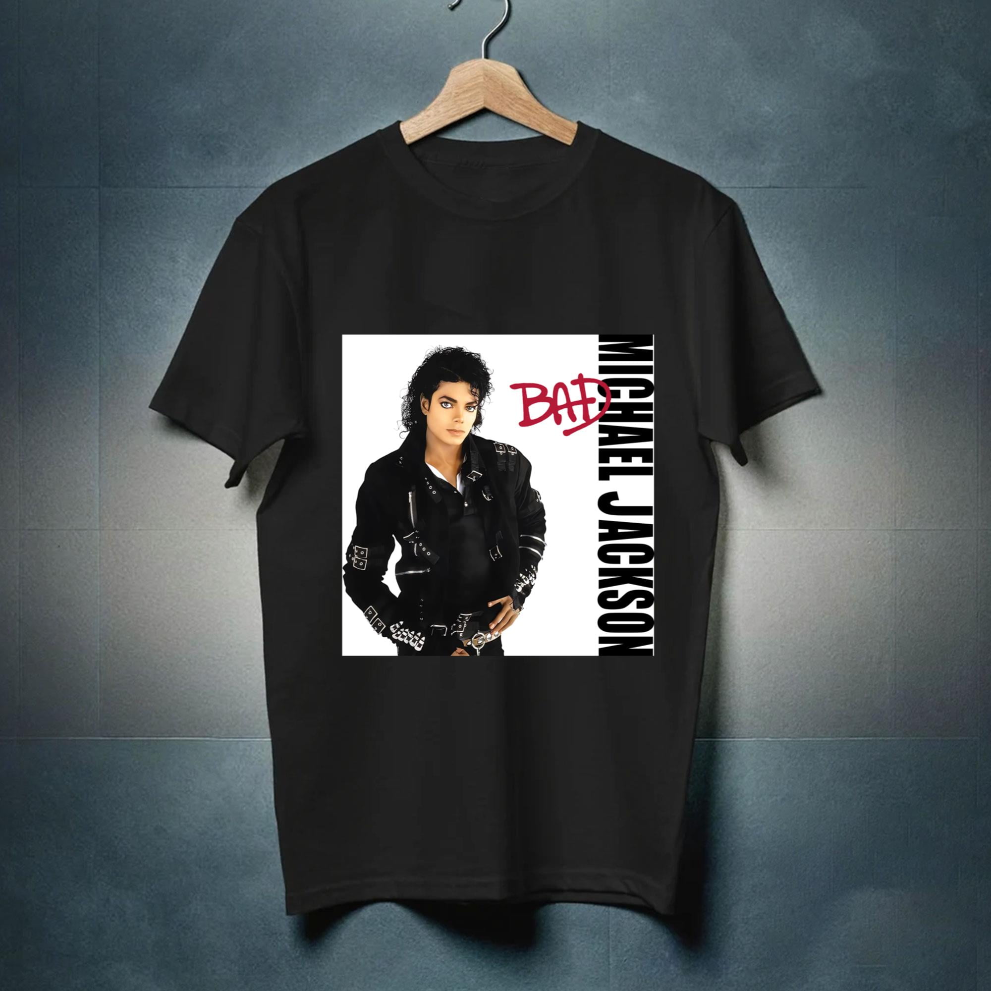 Michael Jackson Bad T Shirt Black New
